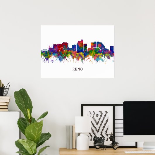 Reno Nevada Skyline ポスター (ホームオフィス)