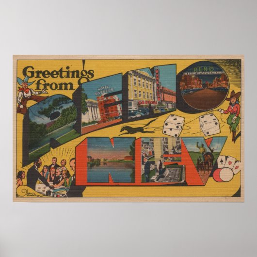 Reno, NevadaReno, NVからのご挨拶 ポスター (正面)