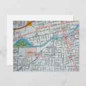 RENO, NVヴィンテージマップ葉書 ポストカード (正面/裏面)