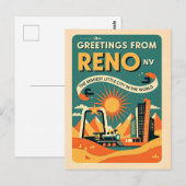 Reno NV Retro Art   ポストカード (正面/裏面)