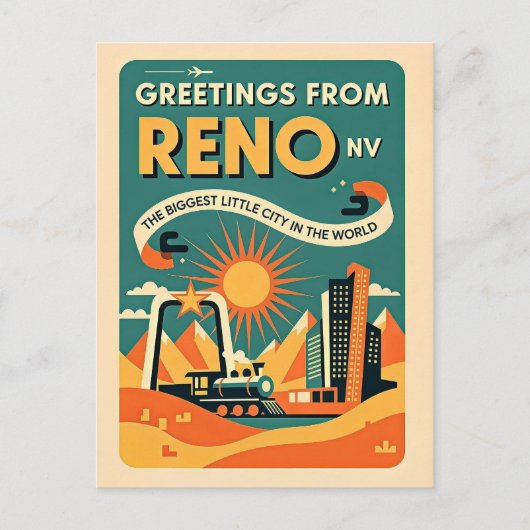 Reno NV Retro Art   ポストカード (正面)