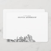 Reno Skylineスケッチ注パーソナライズされた記カーモダンド ノートカード (正面/裏面)