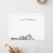 Reno Skylineスケッチ注パーソナライズされた記カーモダンド ノートカード (正面/裏面インサイチュ)