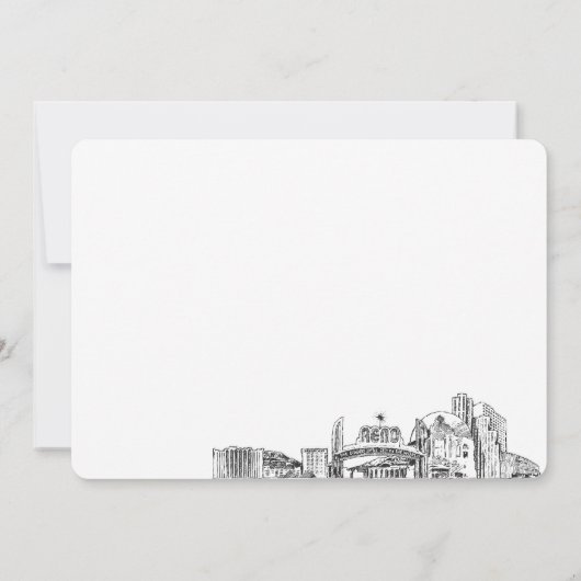 Reno Skylineスケッチ注パーソナライズされた記カーモダンド ノートカード (裏面)