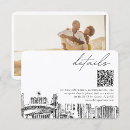 Reno Skyline Smallの結婚詳細QRコードRSVP エンクロージャーカード
