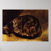 Renoir Sleeping Cat Poster ポスター (正面)