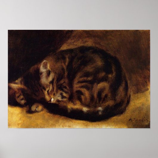 Renoir Sleeping Cat Poster ポスター (正面)