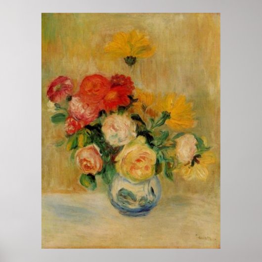 Renoir's A Vase of Roses and Dahlias ポスター (正面)