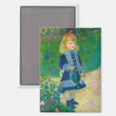 Renoir's Little Girl in Blue with Watering Can マグネット (正面/裏面)