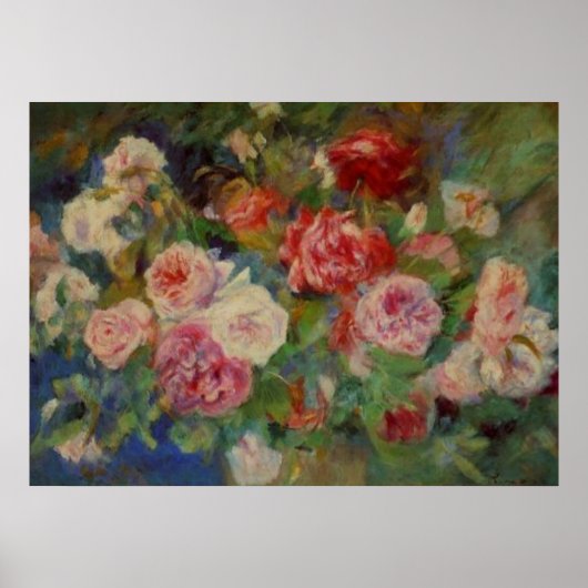 Renoir's Roses in a Vase Still Life ポスター (正面)