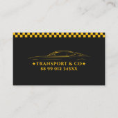 Rent Transport Car Driver Cab Yellow Black  名刺 (正面)