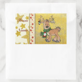 Rentier Rechteckiger Aufkleber 長方形シール (バッグ)