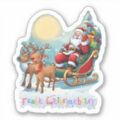 Rentierschlitten mit Rudi -  シール (正面)