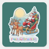 Rentierschlitten mit Rudi -  スクエアシール (正面)