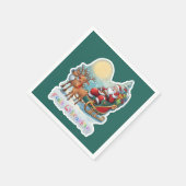 Rentierschlitten mit Rudi -  スタンダードカクテルナプキン (角)