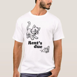 Rent's Due Funny Cat T-Shirt – Cartoon Landlord Ch Tシャツ