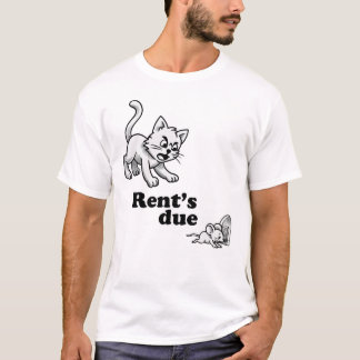 Rent's Due Funny Cat T-Shirt – Cartoon Landlord Ch Tシャツ