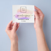 Reopening beauty salon light white lashes pastel チラシ (手)