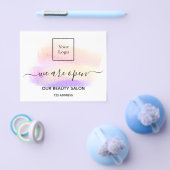 Reopening beauty salon light white lashes pastel チラシ (シングル)