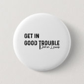 rep john lewis最も思い出に残る引用文、市民権 缶バッジ (正面)