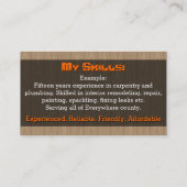 Repair.Black.AfroアメリカHandyman.Home 名刺 (裏面)