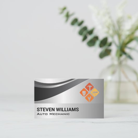 Repair Tools | Mechanic | Metallic 名刺 (スタンド正面)