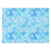 Repeat 淡い色の sky blue – 白い水色の花 テーブルクロス (正面(横))