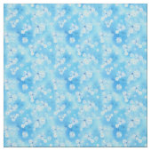 Repeat 淡い色の sky blue – 白い水色の花 ファブリック (見本)