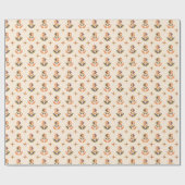 Repeating floral pattern on wrapping paper ラッピングペーパー (フラット)
