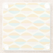 Repeating geometric pattern in beige background ガラスコースター (裏面)