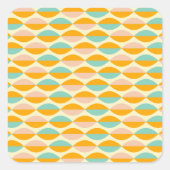 Repeating geometric pattern in beige background スクエアシール (正面)