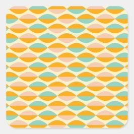 Repeating geometric pattern in beige background スクエアシール