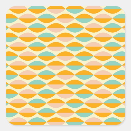 Repeating geometric pattern in beige background スクエアシール (正面)