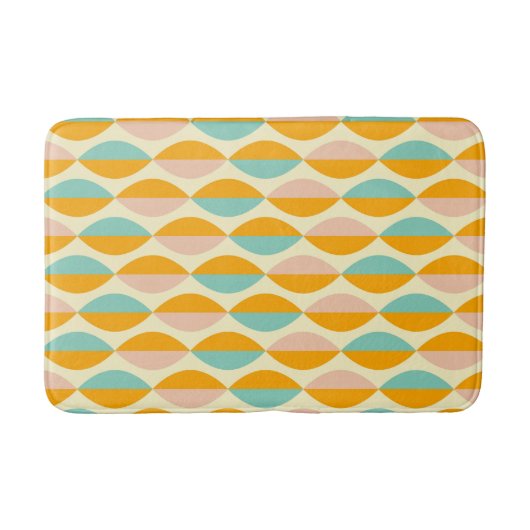 Repeating geometric pattern in beige background バスマット (正面)