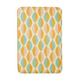 Repeating geometric pattern in beige background バスマット