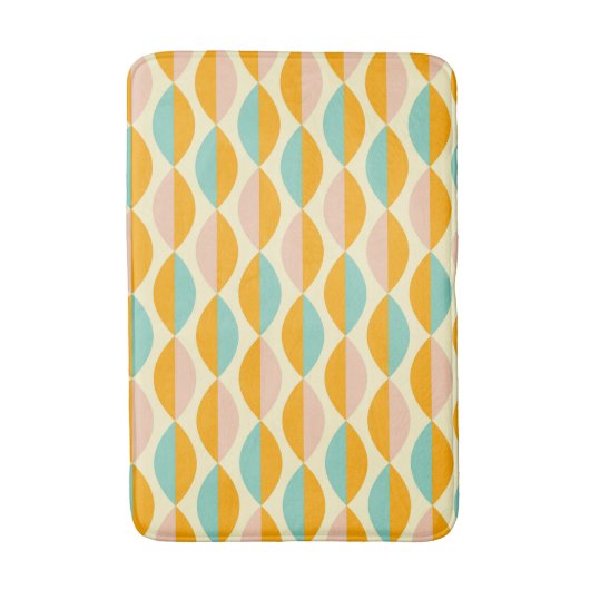 Repeating geometric pattern in beige background バスマット (正面縦)