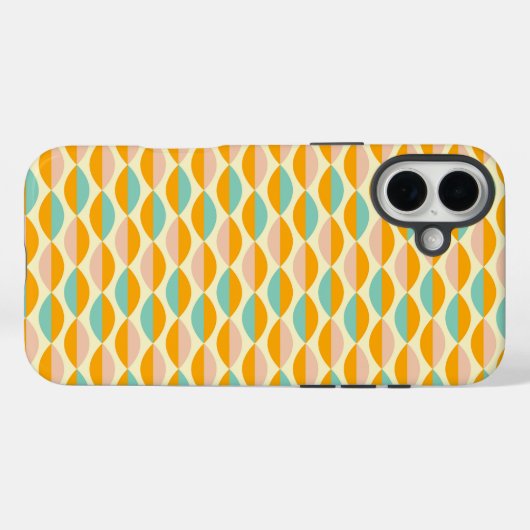 Repeating geometric pattern in beige background Case-Mate iPhoneケース (裏面 (横))