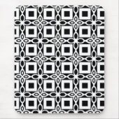 Repeating GEOMETRIC PATTERN in black and white マウスパッド (正面)