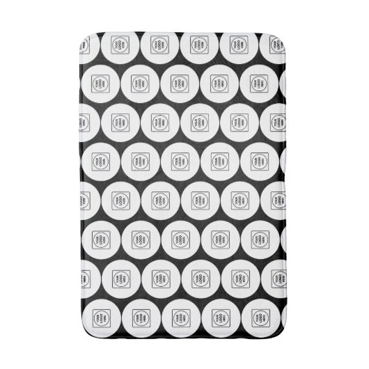 Repeating Logo or Image Pattern Branding Bath Mat バスマット (正面縦)