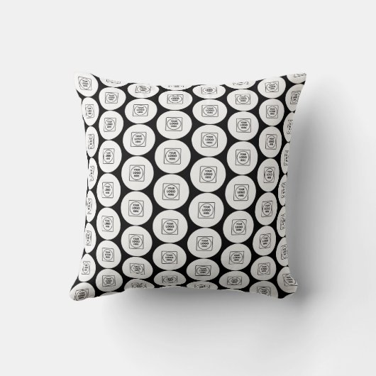 Repeating Logo or Image Pattern Throw Pillow クッション (裏面)