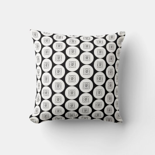 Repeating Logo or Image Pattern Throw Pillow クッション (正面)