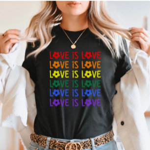 Repeating Love Is Love Rainbow LGBTQ+ Tシャツ