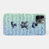 Repeating Viking Ships and Helmet Design over Rune Case-Mate iPhoneケース (裏面(横))