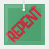 REPENTガラスオーナメント – 緑 ガラスオーナメント (正面)