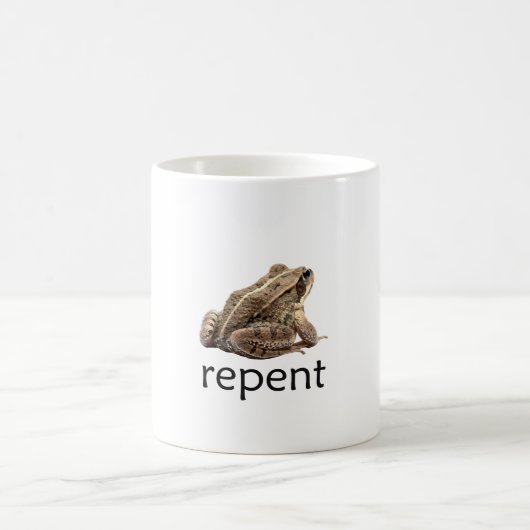 Repent frog, funny memee コーヒーマグカップ (中央)