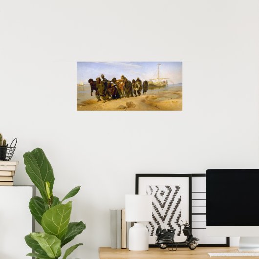 Repin - Barge Haulers On Volga ポスター (ホームオフィス)