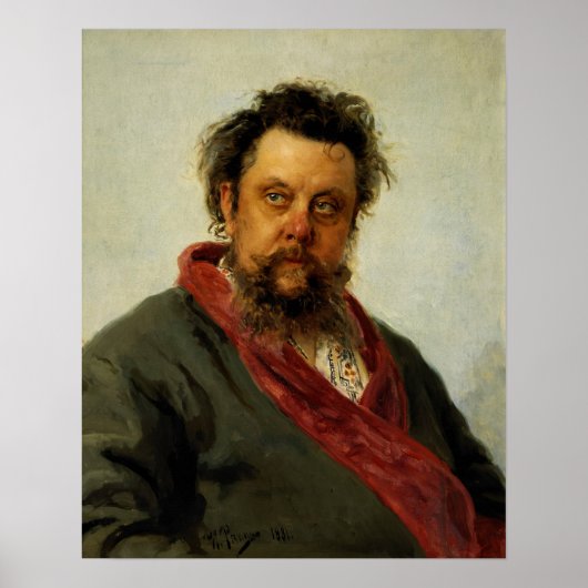 Repin - Composer MP Mussorgsky ポスター (正面)