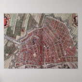 Replica city map of Amsterdam 1652 ポスター (正面)
