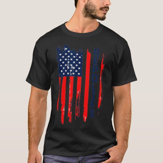 Repo Life T with American Flag Gift Tシャツ (正面)