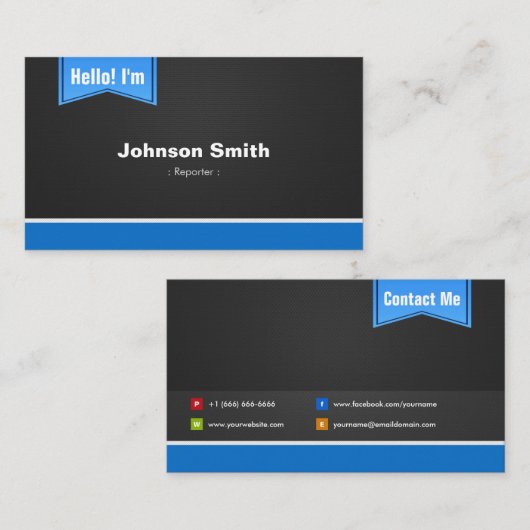 Reporter – こんにちは連絡さん 名刺 (正面/裏面)
